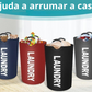 Cesto Grande Dobrável para transporte de Roupa Suja à Lavanderia com cabo de espuma e alumínio, dobrável, adequado para dormitório e casa.