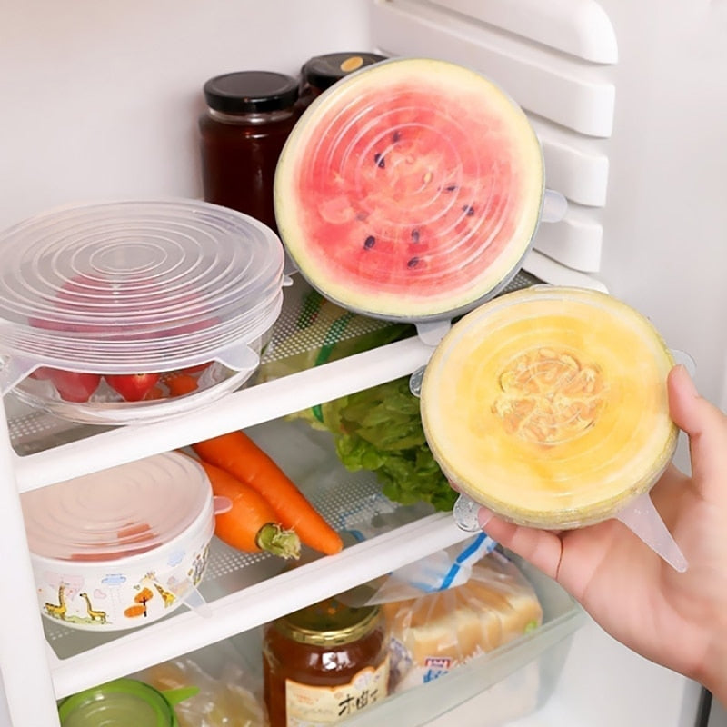 Tampas de Silicone para tigelas potes e vasilhas preservação de alimentos mantendo fresco na geladeira microondas tampas reutilizáveis plástico envoltório acessórios de cozinha