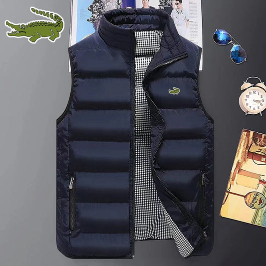 Jaqueta de algodão grosso masculina e feminina, colete quente e à prova de vento, jaqueta acolchoada elegante e na moda, outono e inverno